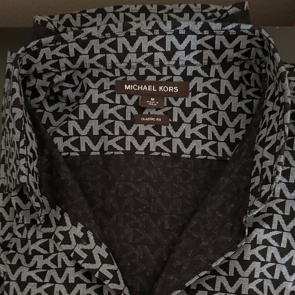 Michael Kors Men's Black and Gray Geometric Shirt - no tags but never worn. - Picture 4 of 4